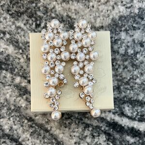 Elegant Pearl and Crystal Drop Earrings